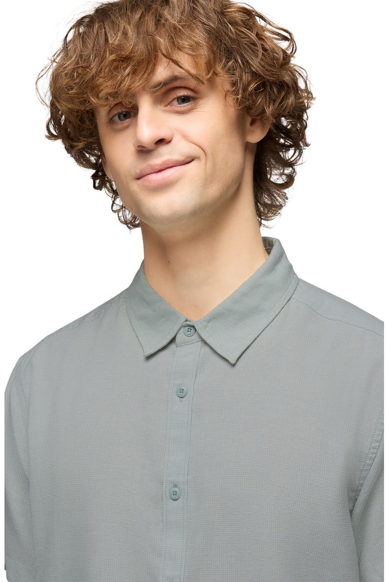 Lindores Hemp Blend Short Sleeve Button-Up Shirt, Alternate, color, SALTWATER