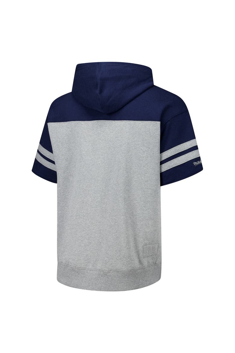 Men's Mitchell & Ness Gray Dallas Cowboys Off Field Vintage Logo Short Sleeve Pullover Hoodie, Alternate, color, Gray
