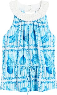 CITY BLUES Seashell Print Sleeveless Top