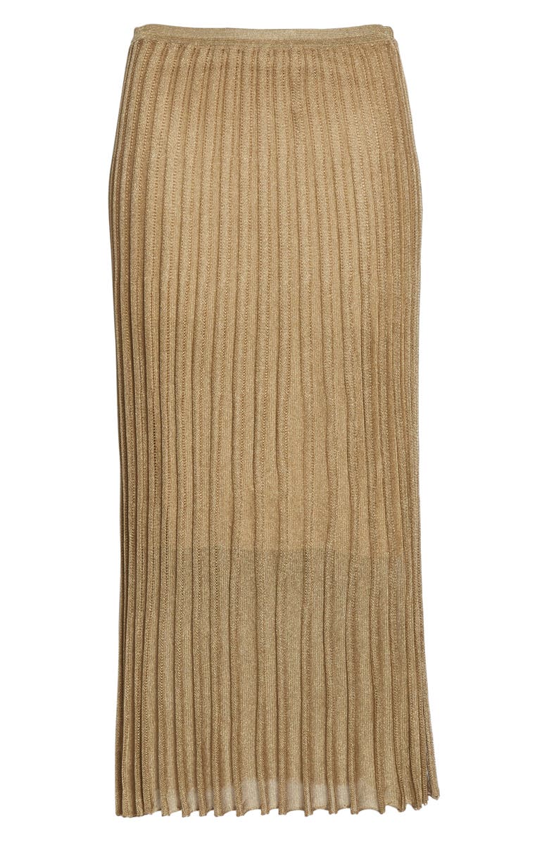Vince Pleated Metallic Knit Skirt, Alternate, color,