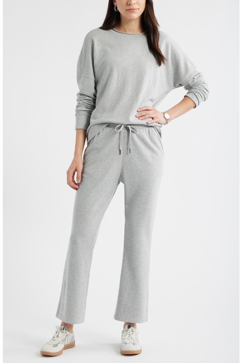 Drawstring Terry Pants, Alternate, color, GREY HEATHER