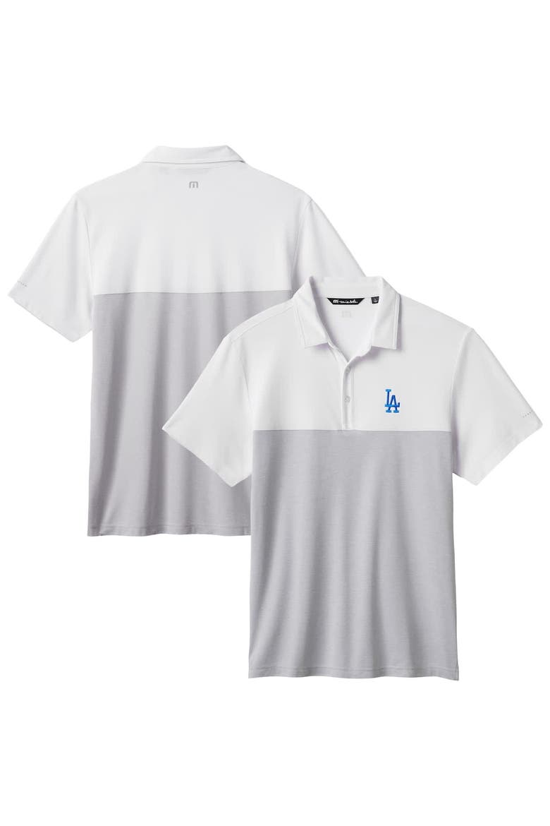 Men's TravisMathew White/Gray Los Angeles Dodgers Home Run Leader Tri-Blend Polo, Main, color, White