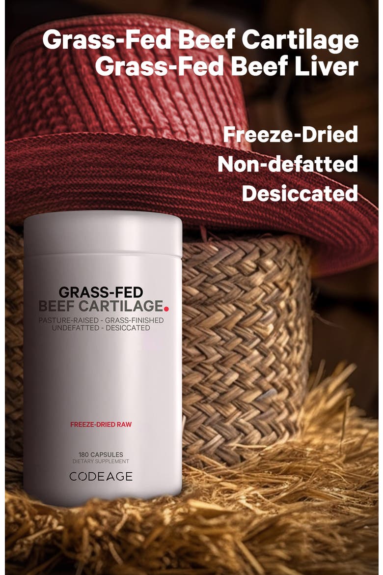 Grass-Fed Beef Cartilage + Liver Glandular Supplement, Alternate, color, White