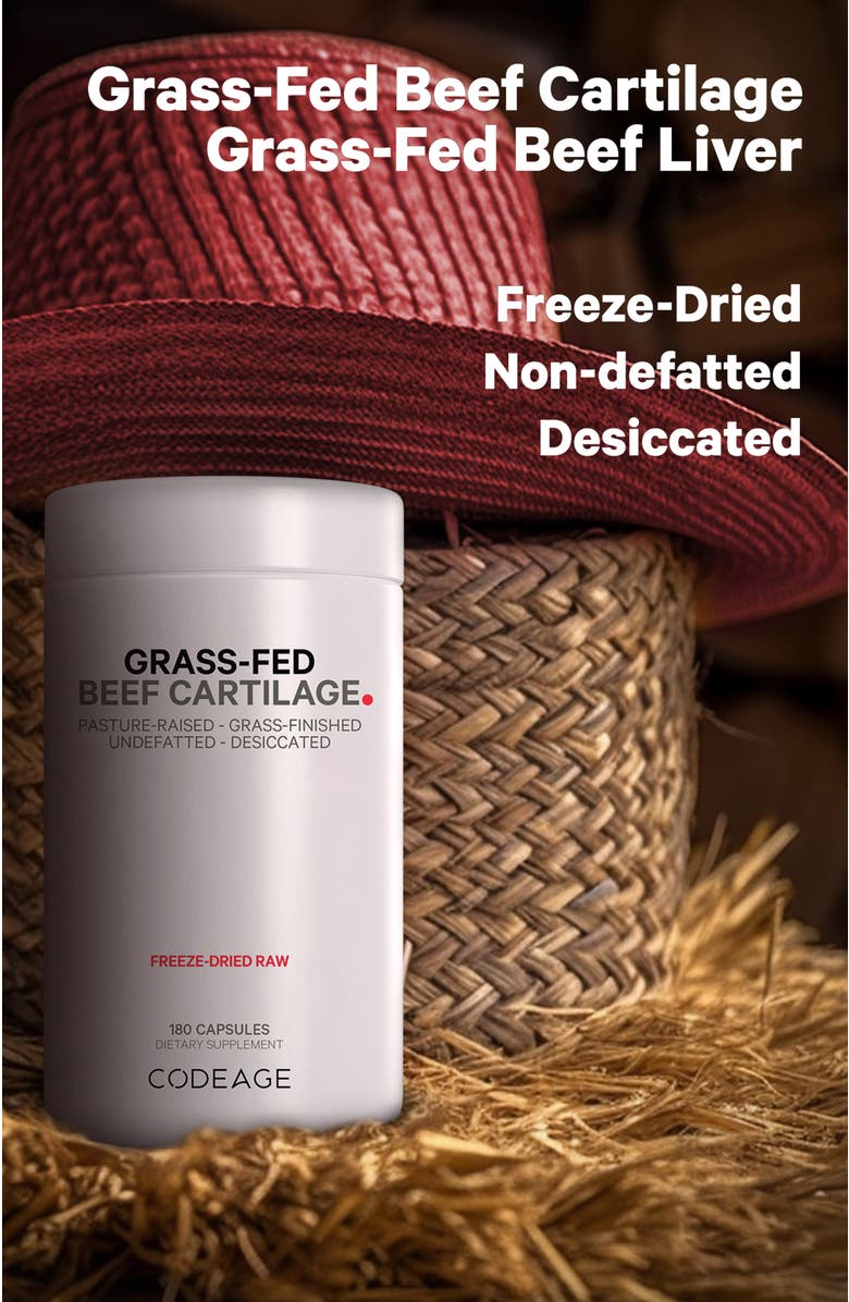 Codeage Grass-Fed Beef Cartilage + Liver Glandular Supplement, Alternate, color, White