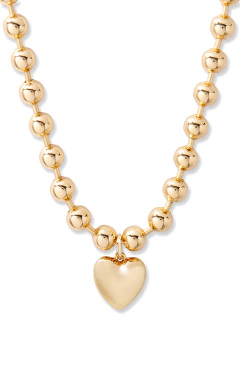 Ruby Heart Pendant Necklace