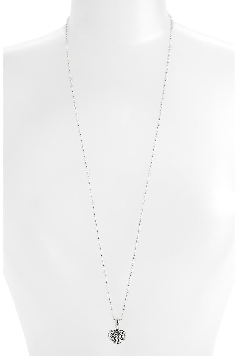 Sterling Silver Heart Long Strand Pendant Necklace, Alternate, color, MEDIUM BEADED HEART