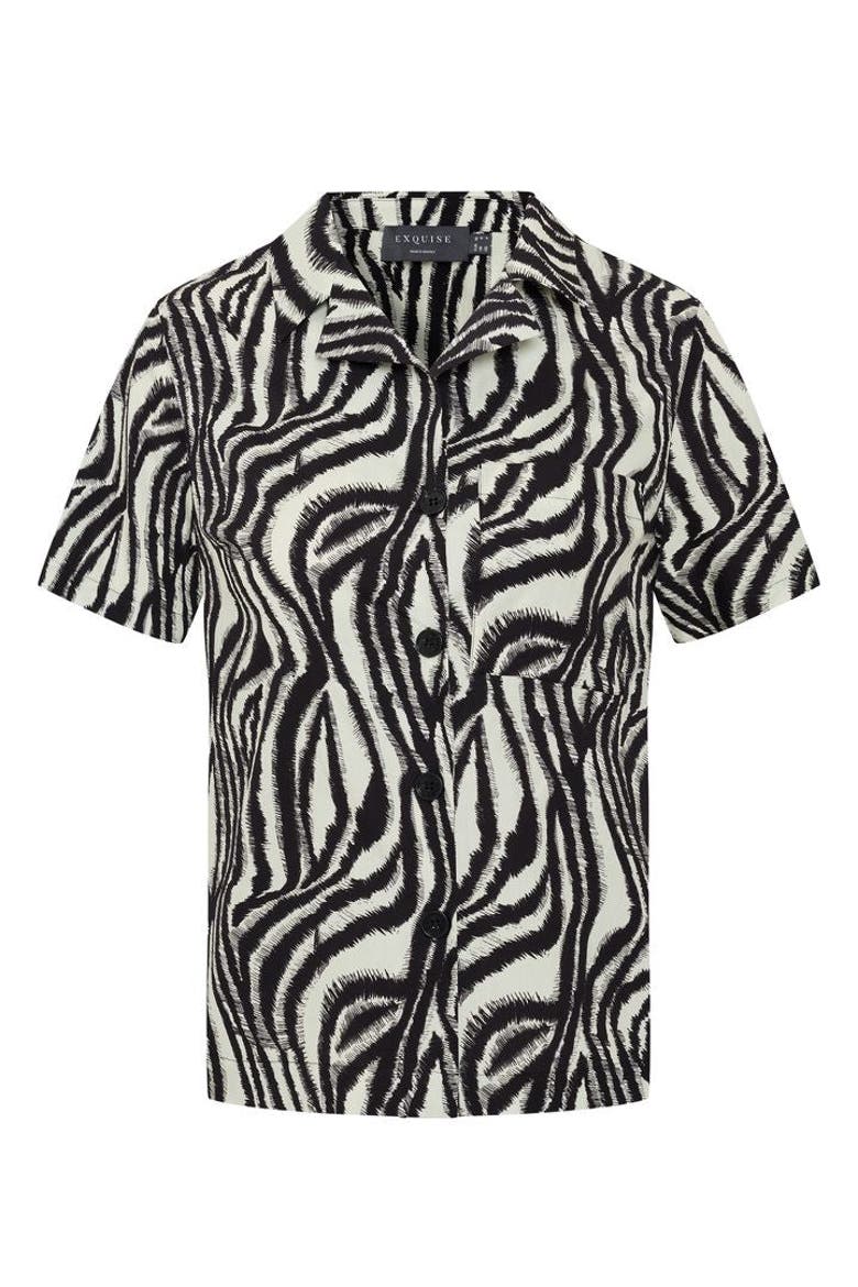 Adelaide Cotton Shirt, Alternate, color, Zebra Pirint