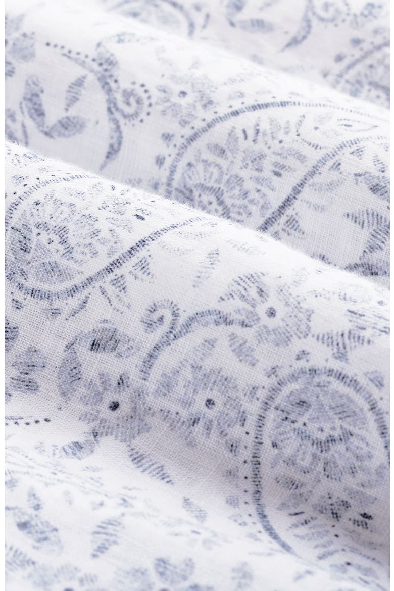 Julian Shaped Fit Paisley Print Linen Button-Up Shirt, Alternate, color, WHITE