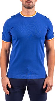 Maceoo Tipped Short Sleeve Sweater