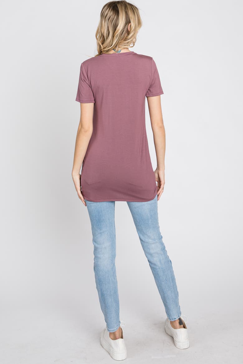 Basic Short Sleeve Top, Alternate, color, Mauve