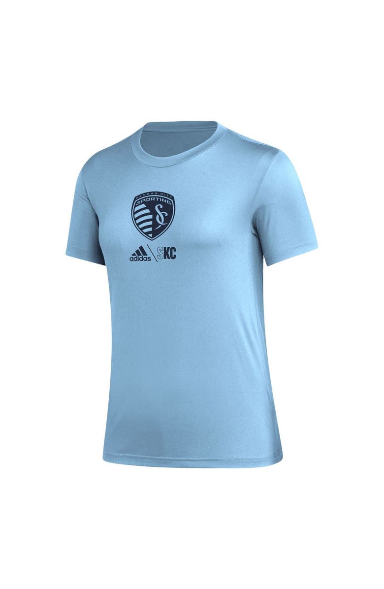 adidas Women's adidas Light Blue Sporting Kansas City AEROREADY Club Icon T-Shirt, Alternate, color, Light Blue