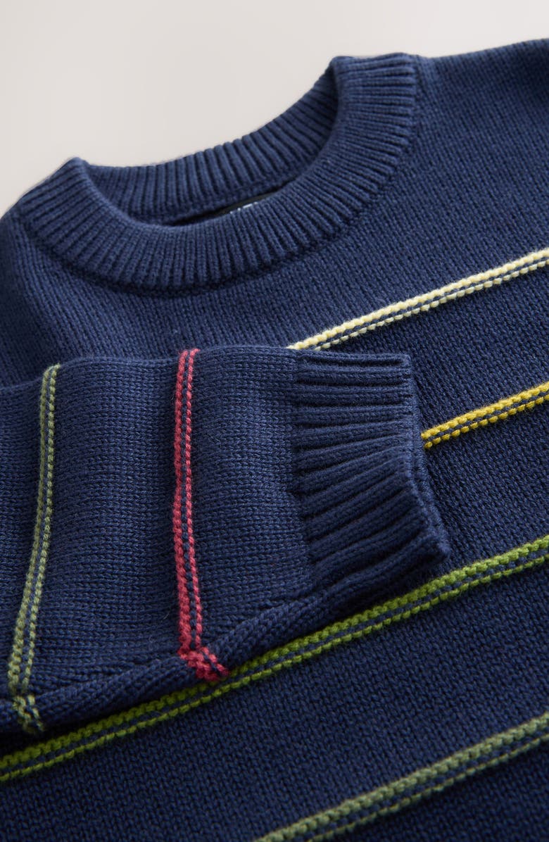 NEXT Kids' Colorblock Stripe Sweater, Alternate, color, Navy