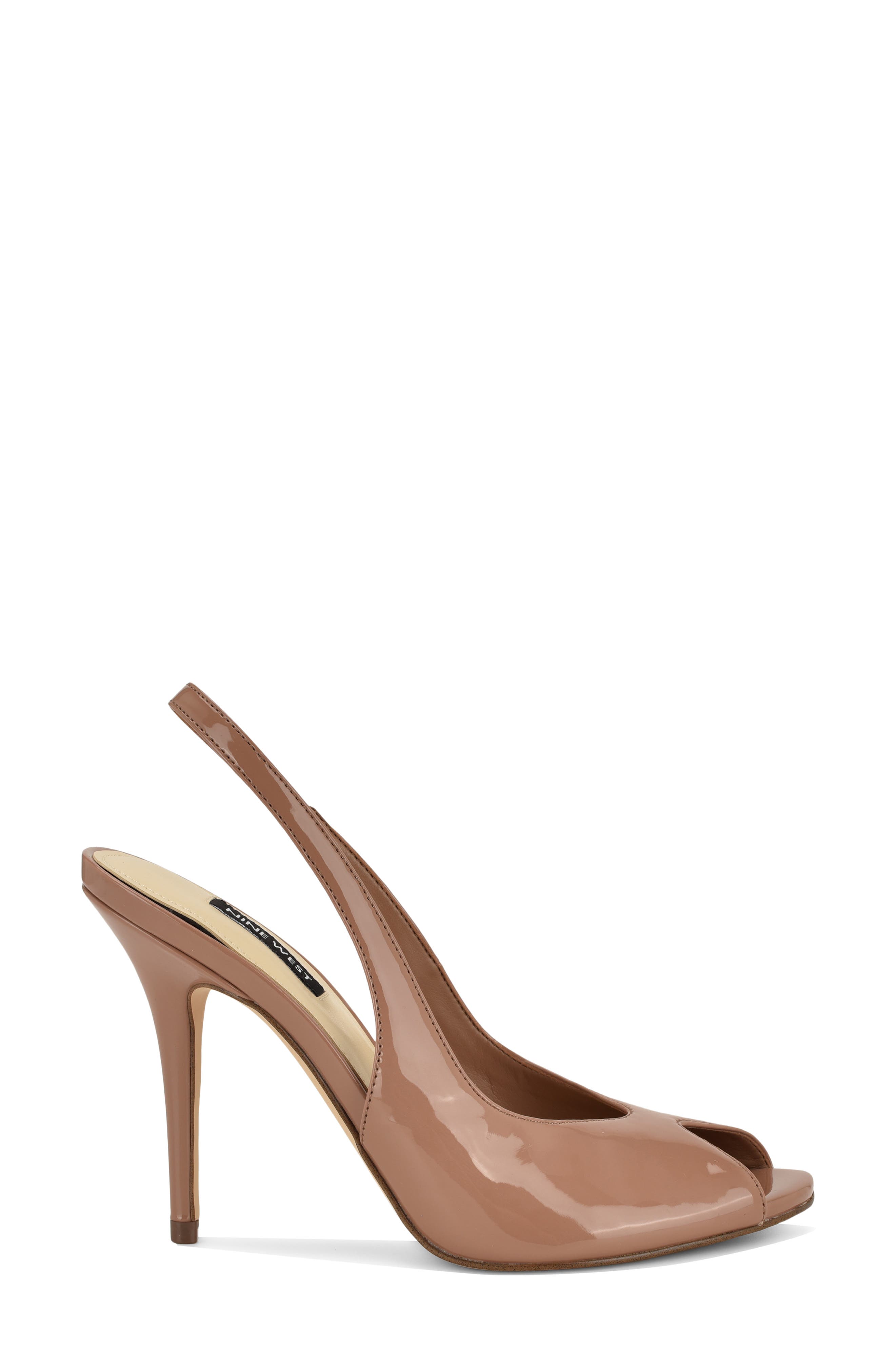 Nine West Pretta Slingback Peep Toe Pump, Alternate, color, Medium Natural