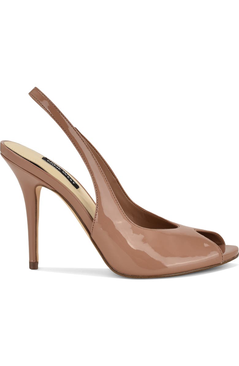 Nine West Pretta Slingback Peep Toe Pump, Alternate, color, Medium Natural