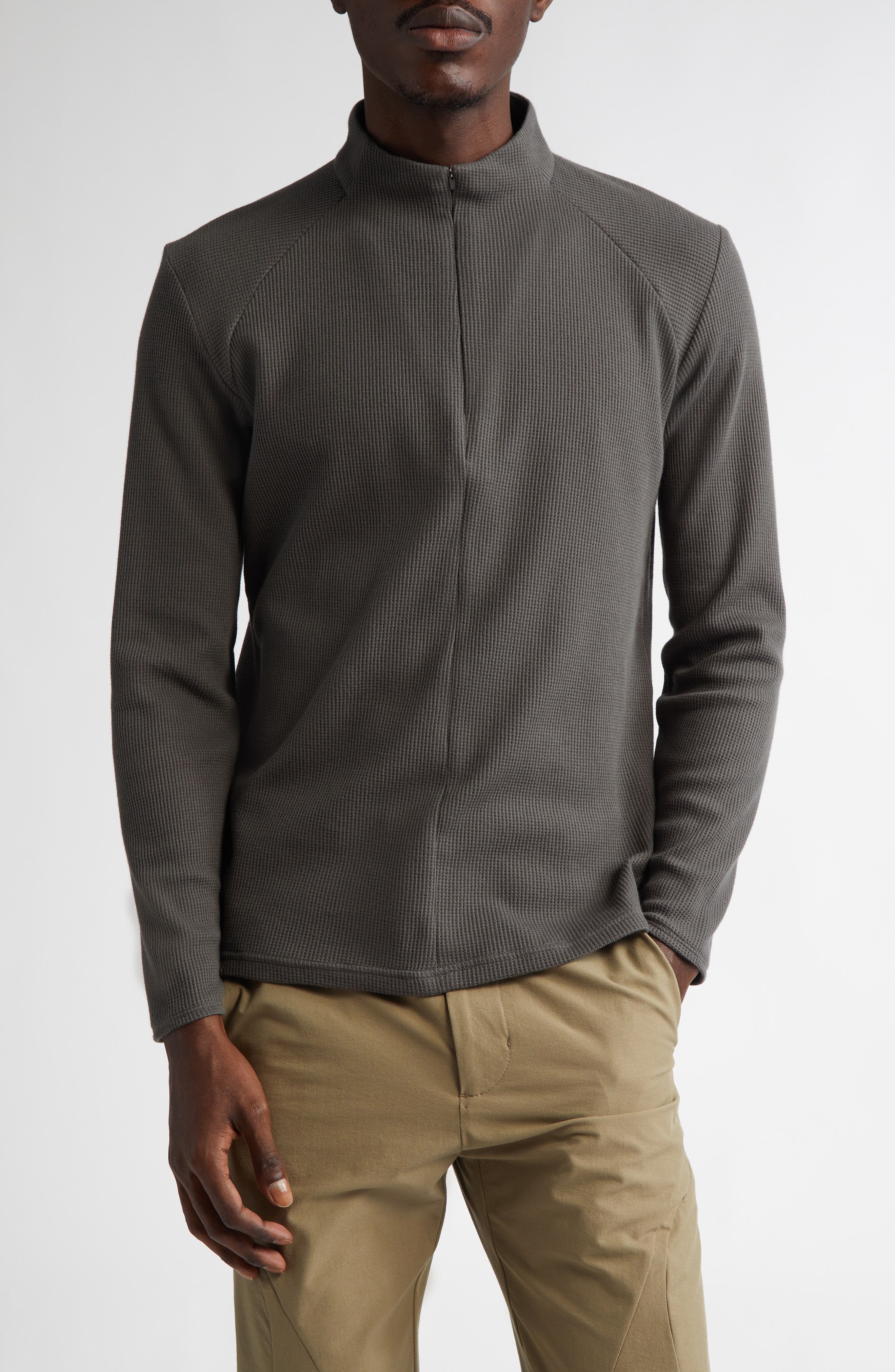 POST ARCHIVE FACTION 7.0 Half Zip Pullover Right in Charcoal 