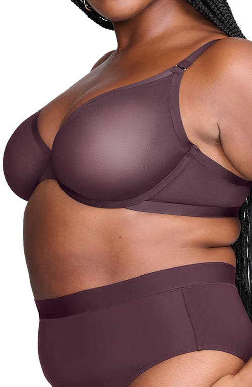 Cuup The Plunge Underwire Sheer Mesh Bra In Cosmos