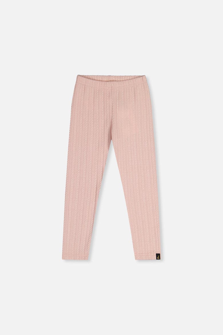 Jacquard Ribbed Elastic Waist Leggings, Main, color, Pale Dusty Pink