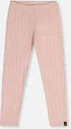Deux par Deux Jacquard Ribbed Elastic Waist Leggings