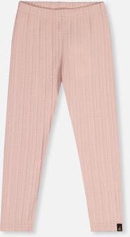 Deux par Deux Jacquard Ribbed Elastic Waist Leggings