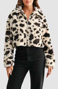 All in Favor Animal Print High Pile Fleece Jacket