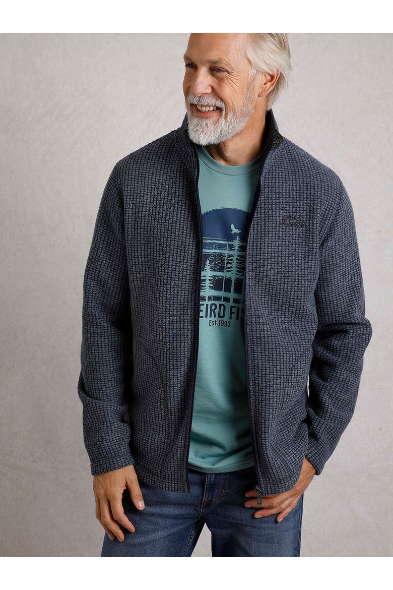 Shires Full Zip Grid Fleece, Alternate, color, Navy