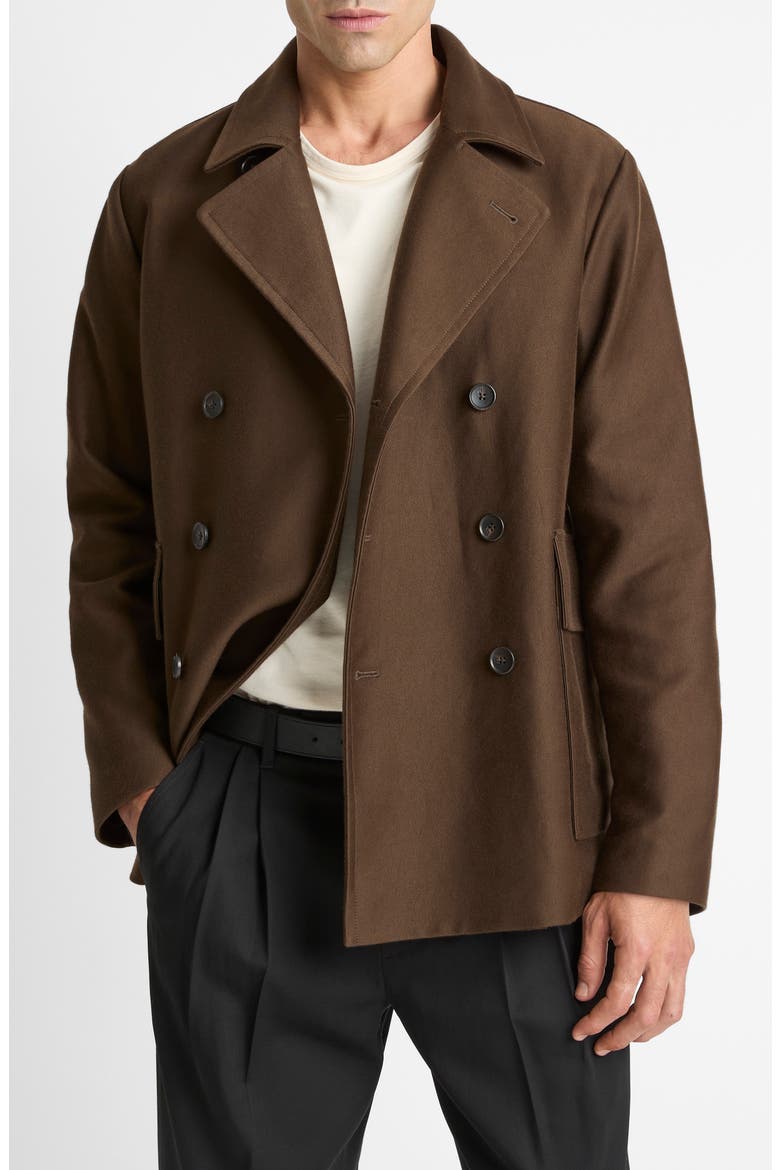 Peached Cotton Peacoat, Main, color, DARK HIGHLAND
