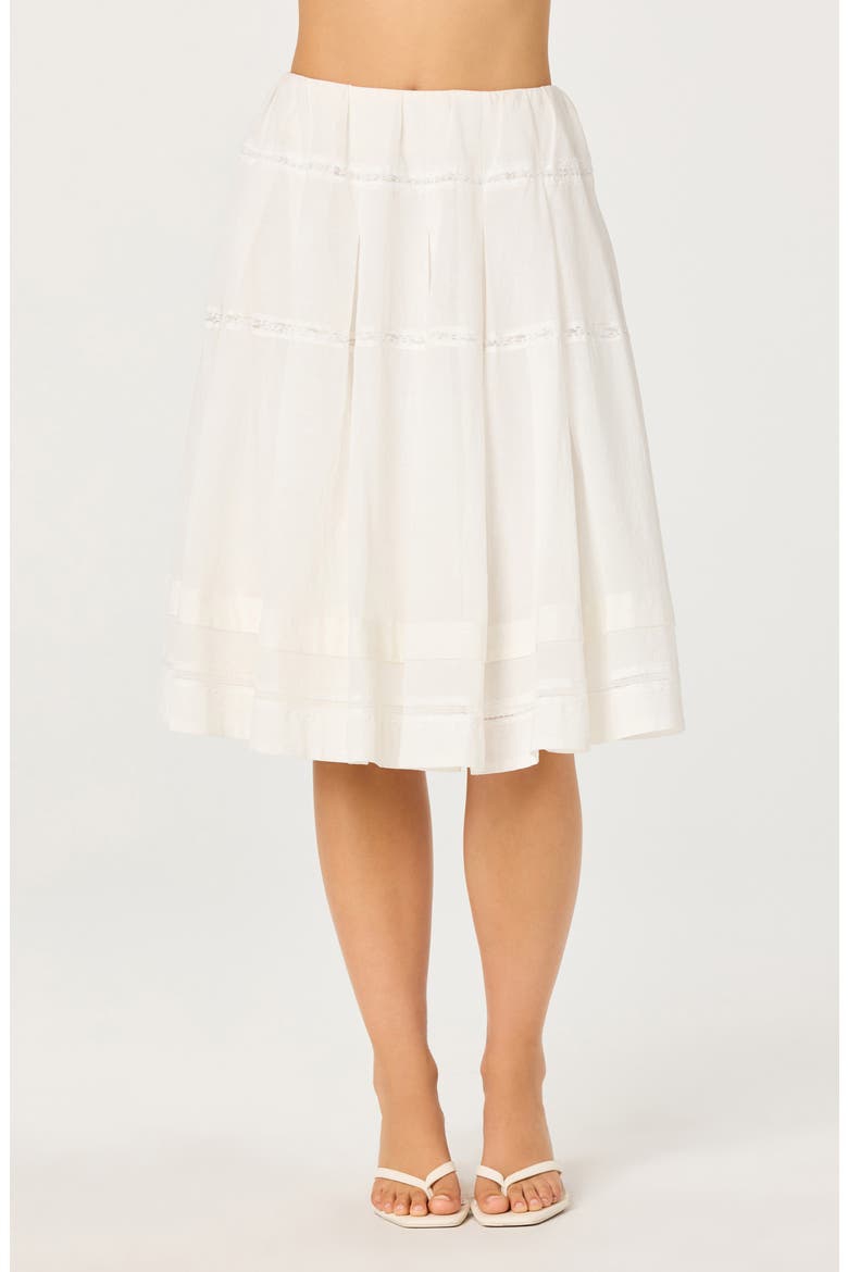 Wrenlee Lace Trim Skirt, Alternate, color, WHITE