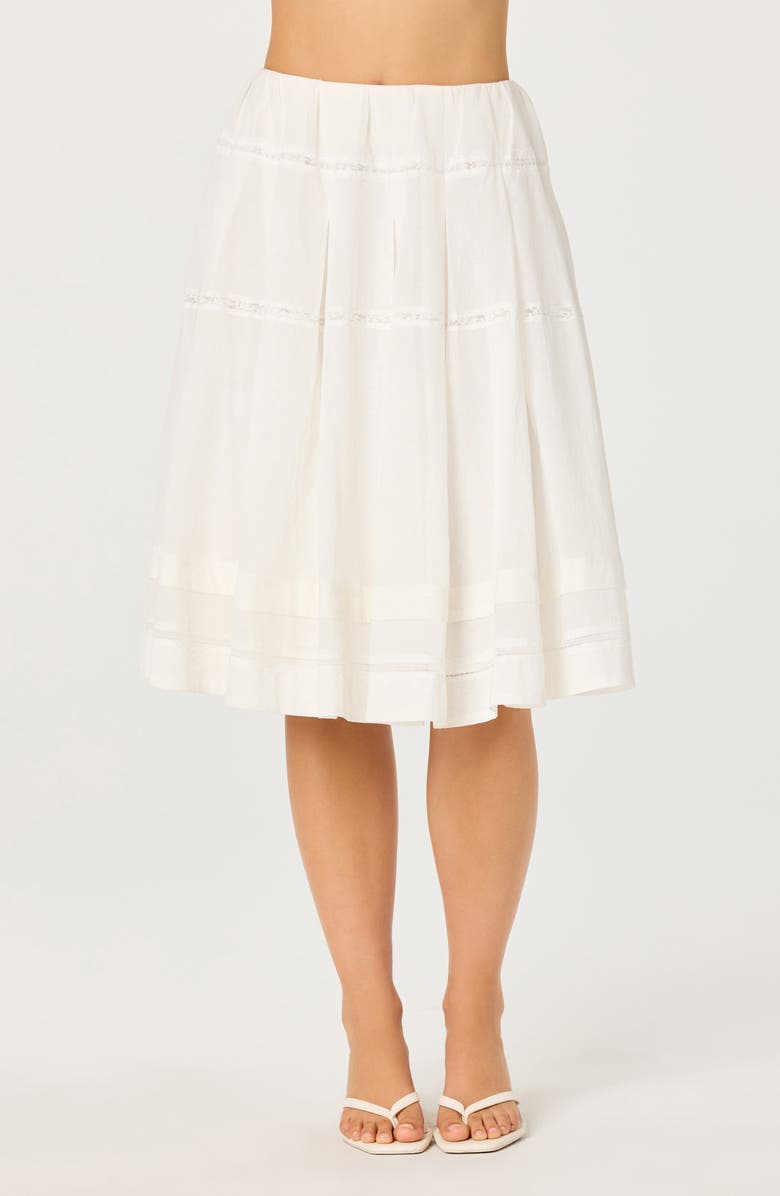 ASTR the Label Wrenlee Lace Trim Skirt, Alternate, color, White