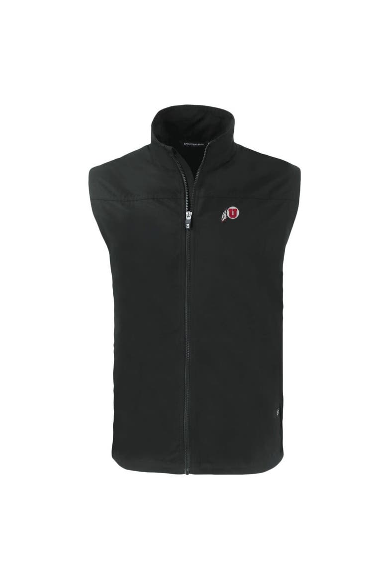 Men's Cutter & Buck  Black Utah Utes Charter Eco Recycled Full-Zip Vest, Alternate, color, Black