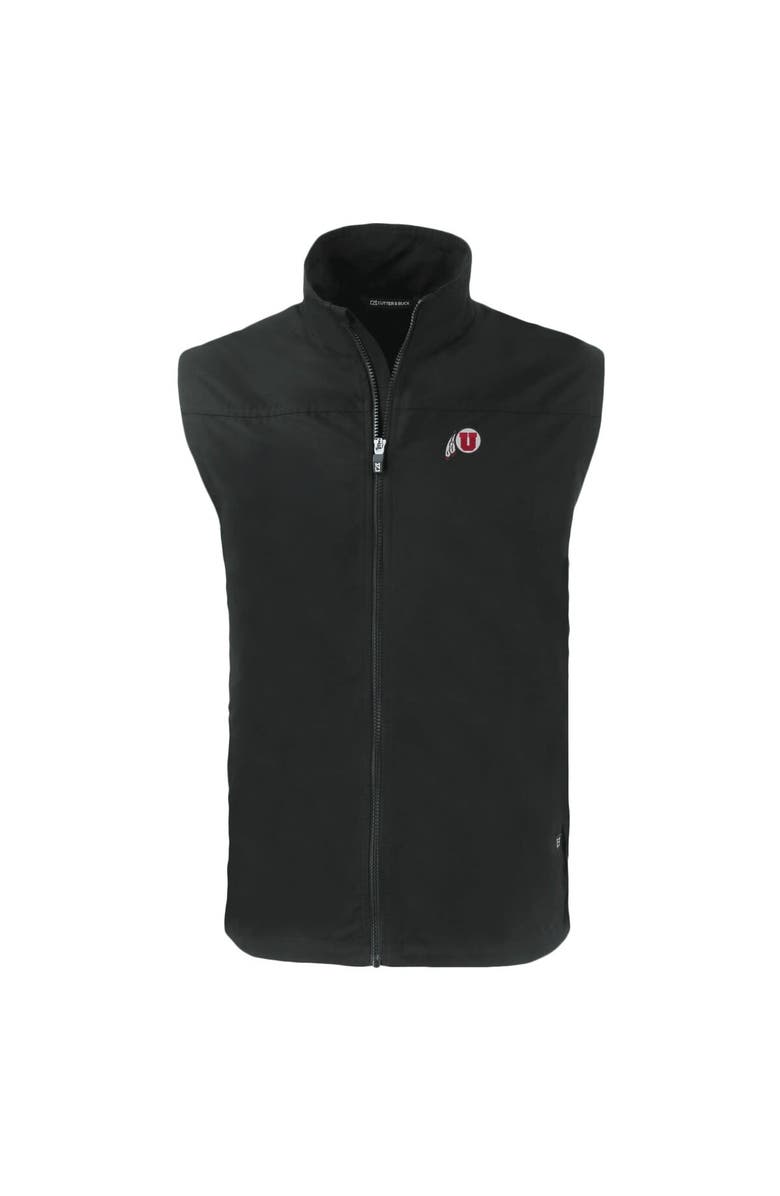 Cutter & Buck Men's Cutter & Buck  Black Utah Utes Charter Eco Recycled Full-Zip Vest, Alternate, color, 