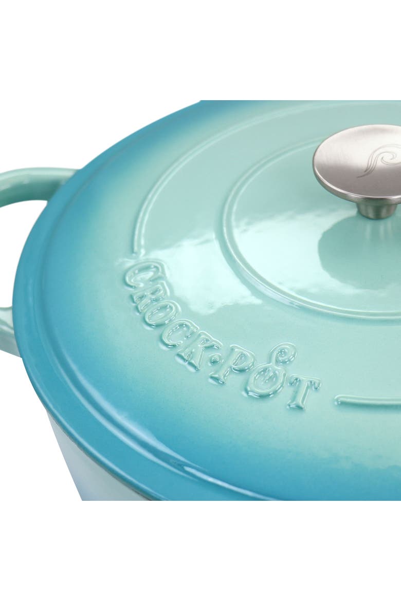 5 Quart Enameled Cast Iron Braiser Pan with Lid, Alternate, color, Blue