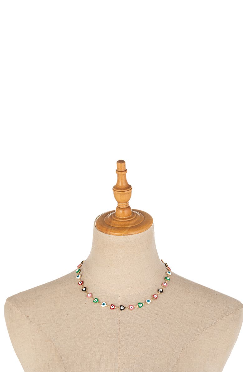 EYE CANDY LOS ANGELES Heart & Eye Enamel Necklace, Alternate, color, Gold