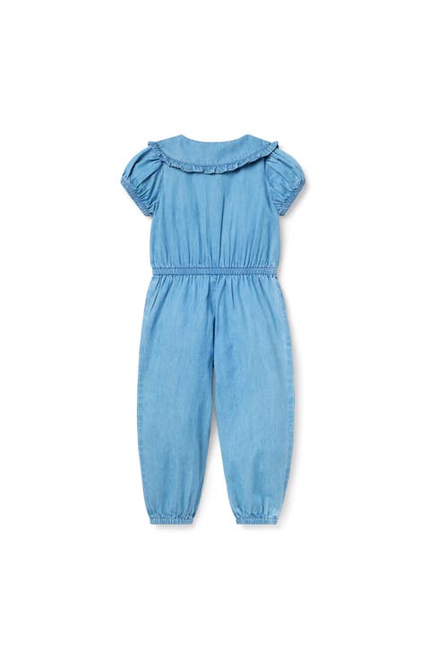 Chambray Ruffle Jumpsuit (Toddler)