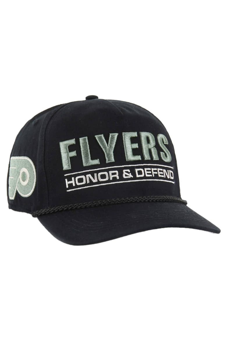 Men's '47 Black Philadelphia Flyers OHT Military Appreciation Homeland Honor and Defend Hitch Adjustable Hat, Main, color, Black