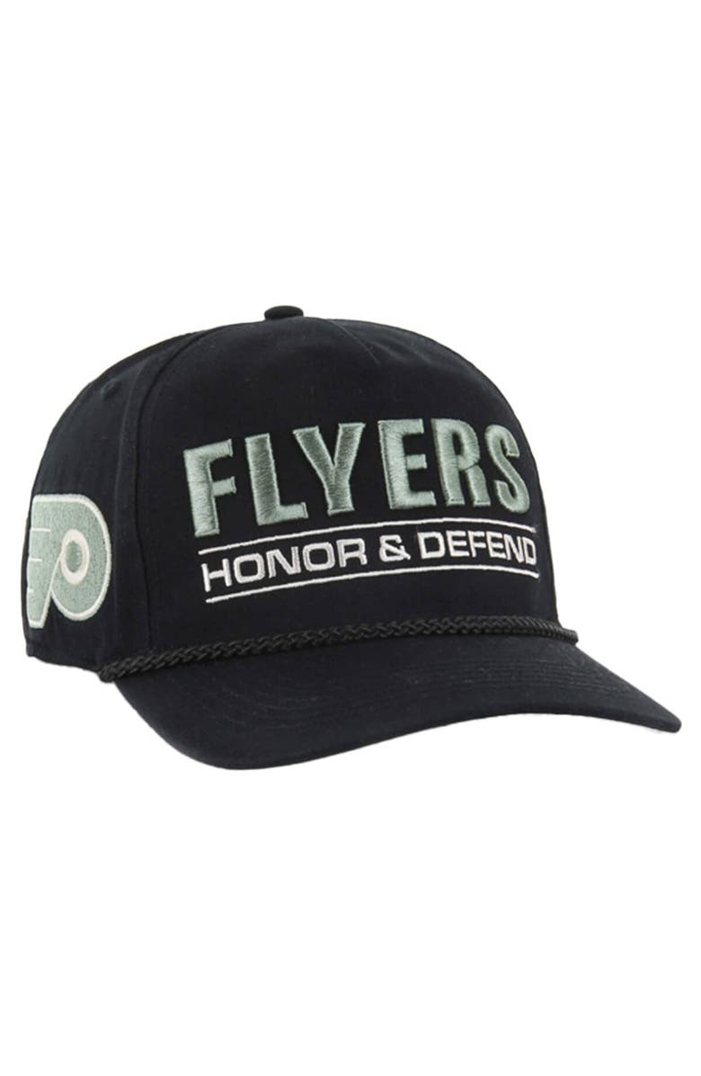 '47 Men's '47 Black Philadelphia Flyers OHT Military Appreciation Homeland Honor and Defend Hitch Adjustable Hat, Main, color, Black