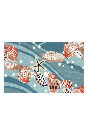 R16 Home Sea Floor Looped Door Mat In Blue Multi