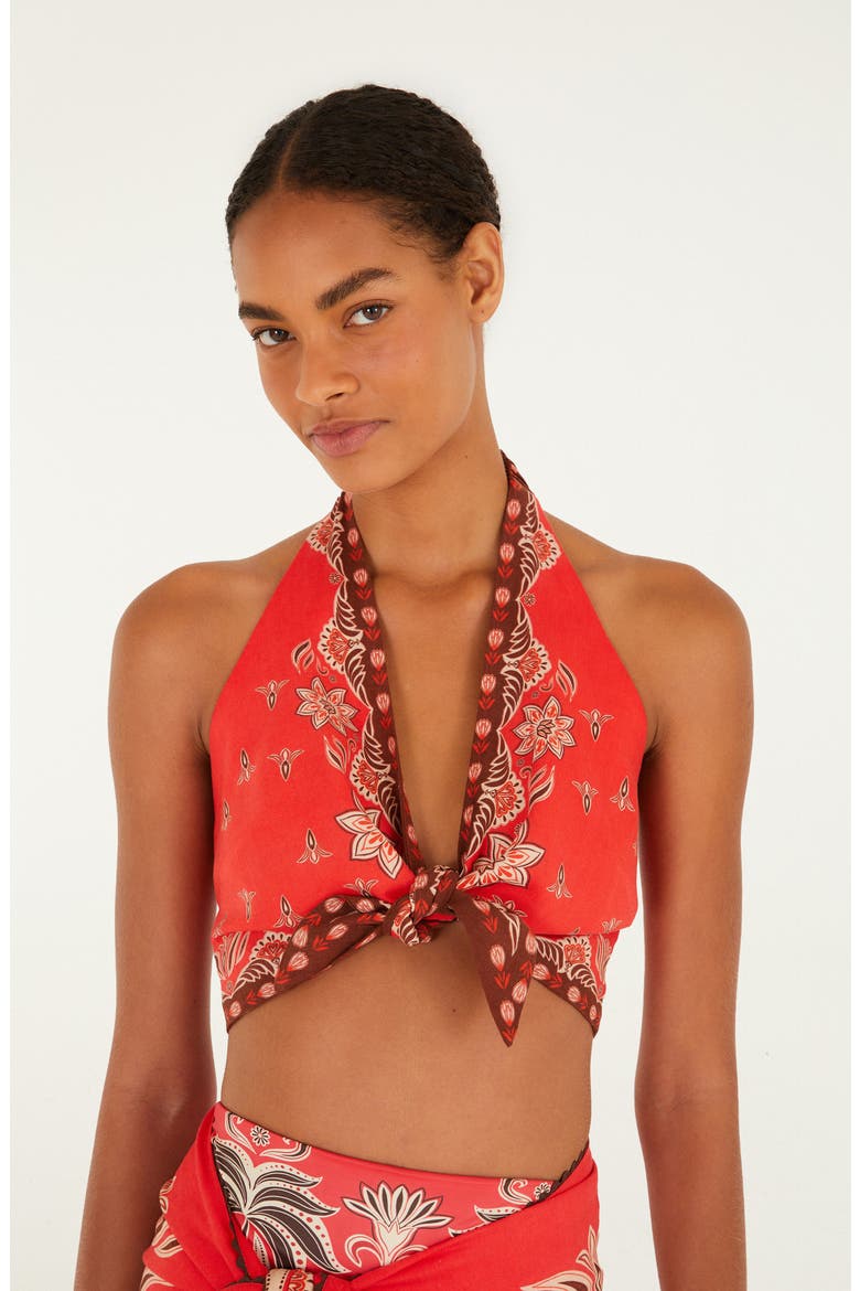 Ainika Garden Red Halter Top, Alternate, color, RED