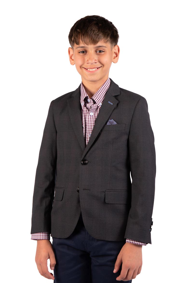 Kids' Shadow Glen Plaid Sport Coat, Main, color, CHARCOAL