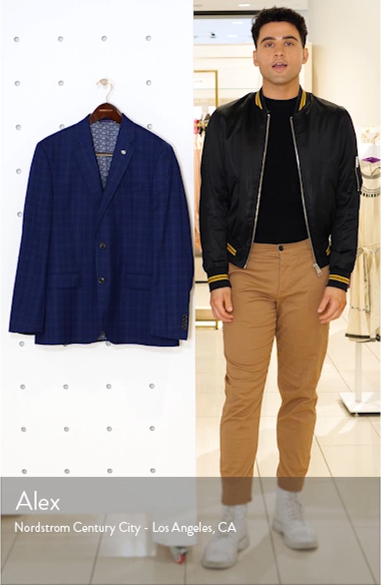 Jay Trim Fit Plaid Wool Sport Coat, sales video thumbnail