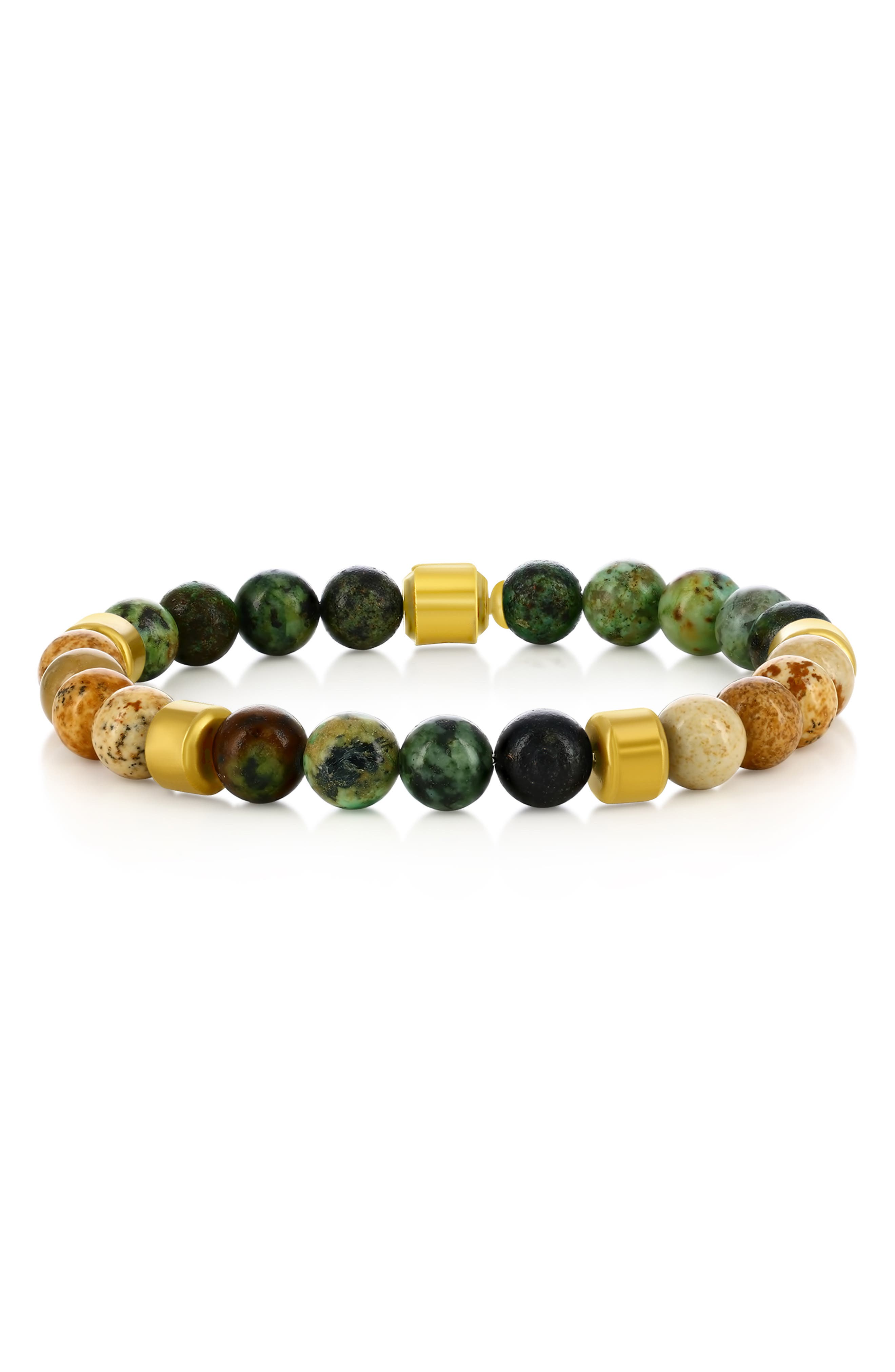 BLACKJACK Men's Beaded Stretch Bracelet