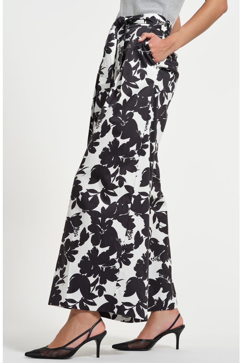 Belted Palazzo Pants, Alternate, color, NOIR FLORAL
