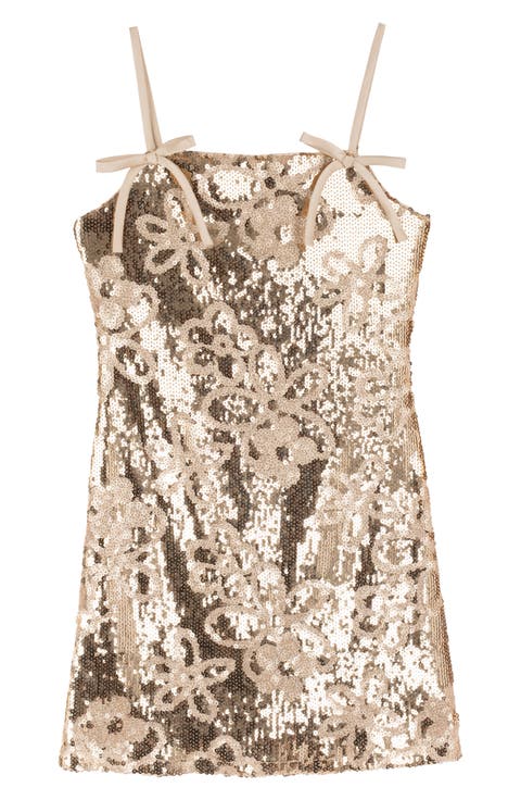 Kids' Stella Flower Sequin Shift Dress