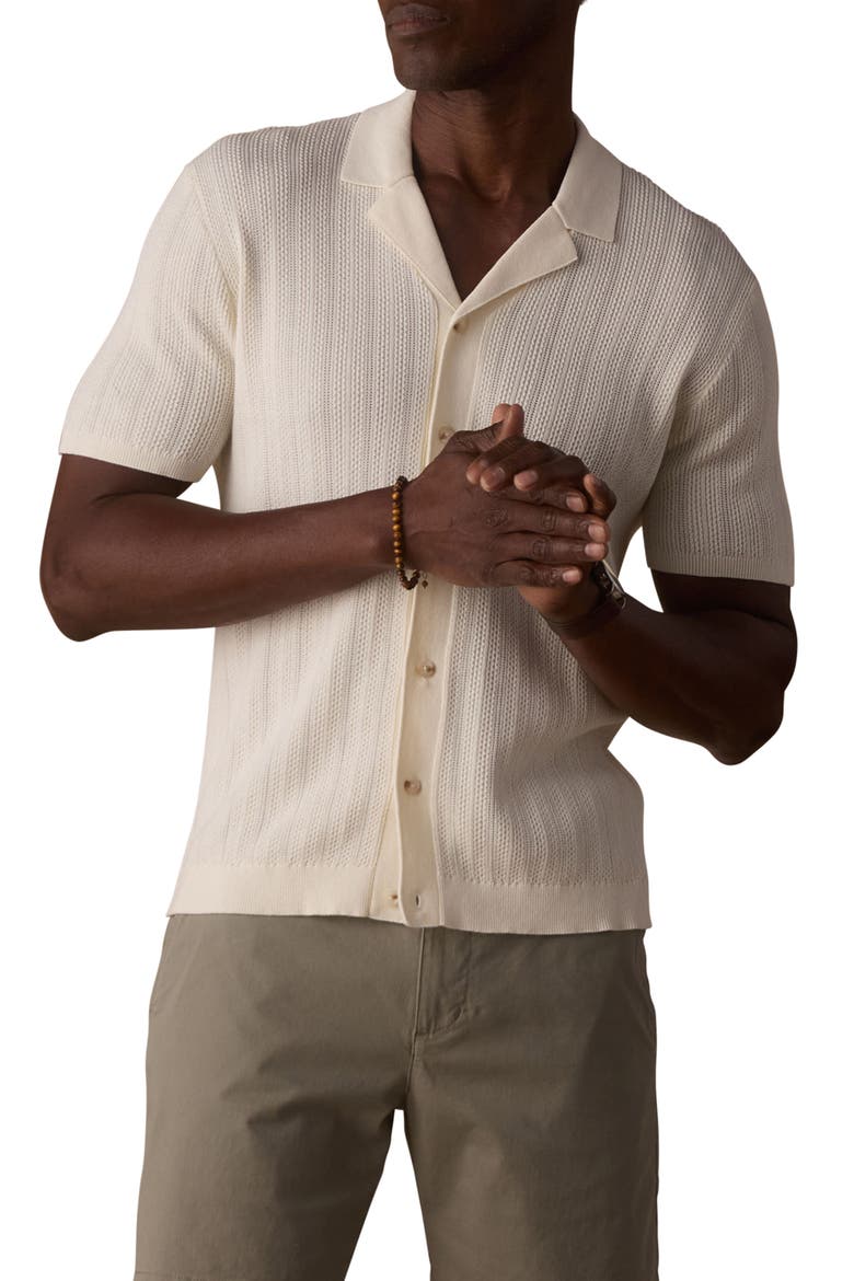 Robles Texture Knit Camp Shirt, Main, color, IVORY