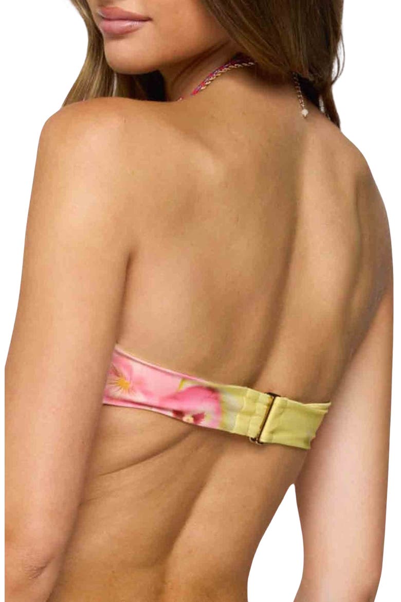 Miley Floral Bandeau Bikini Top, Alternate, color, YELLOW