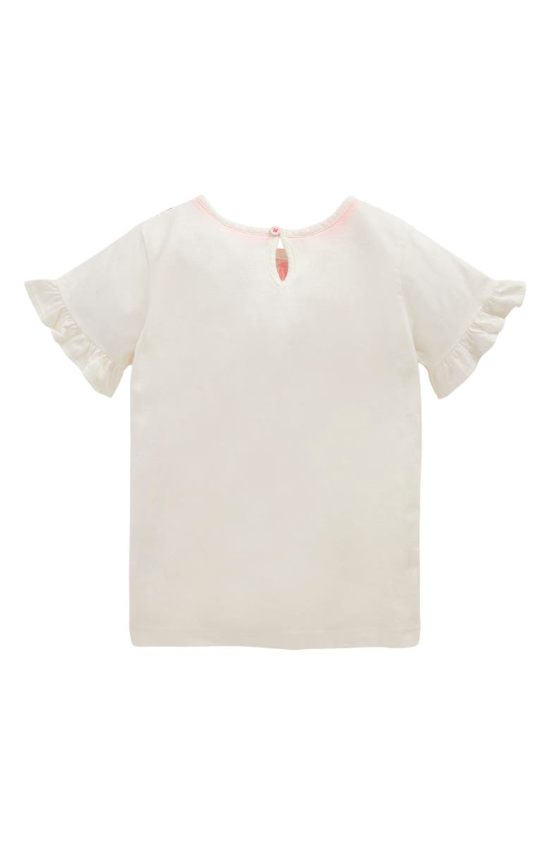Mini Boden Kids' Collar Frill Sleeve T-Shirt, Alternate, color, Ivory Floral Collar