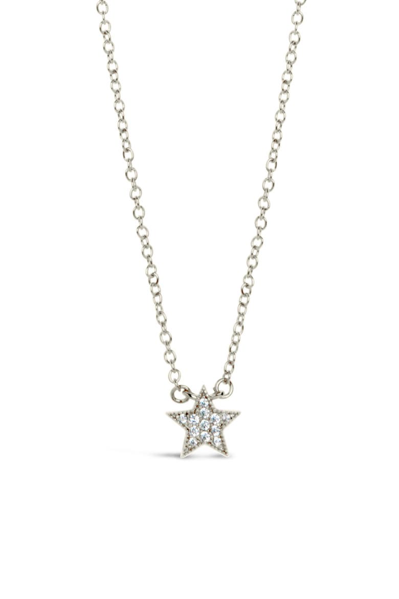 Dainty Everyday Cubic Zirconia Star Pendant Necklace, Alternate, color, SILVER