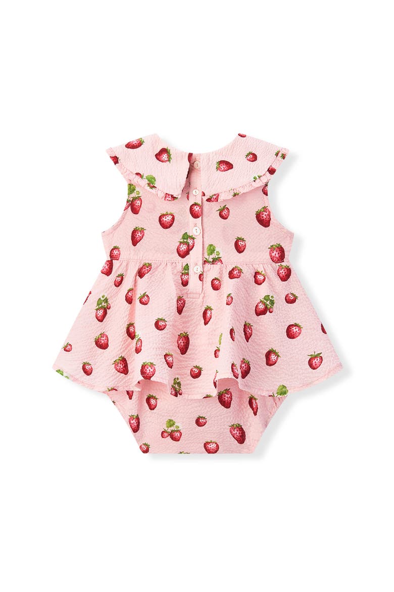 Ruffle Collar One Piece, Alternate, color, Strawberry
