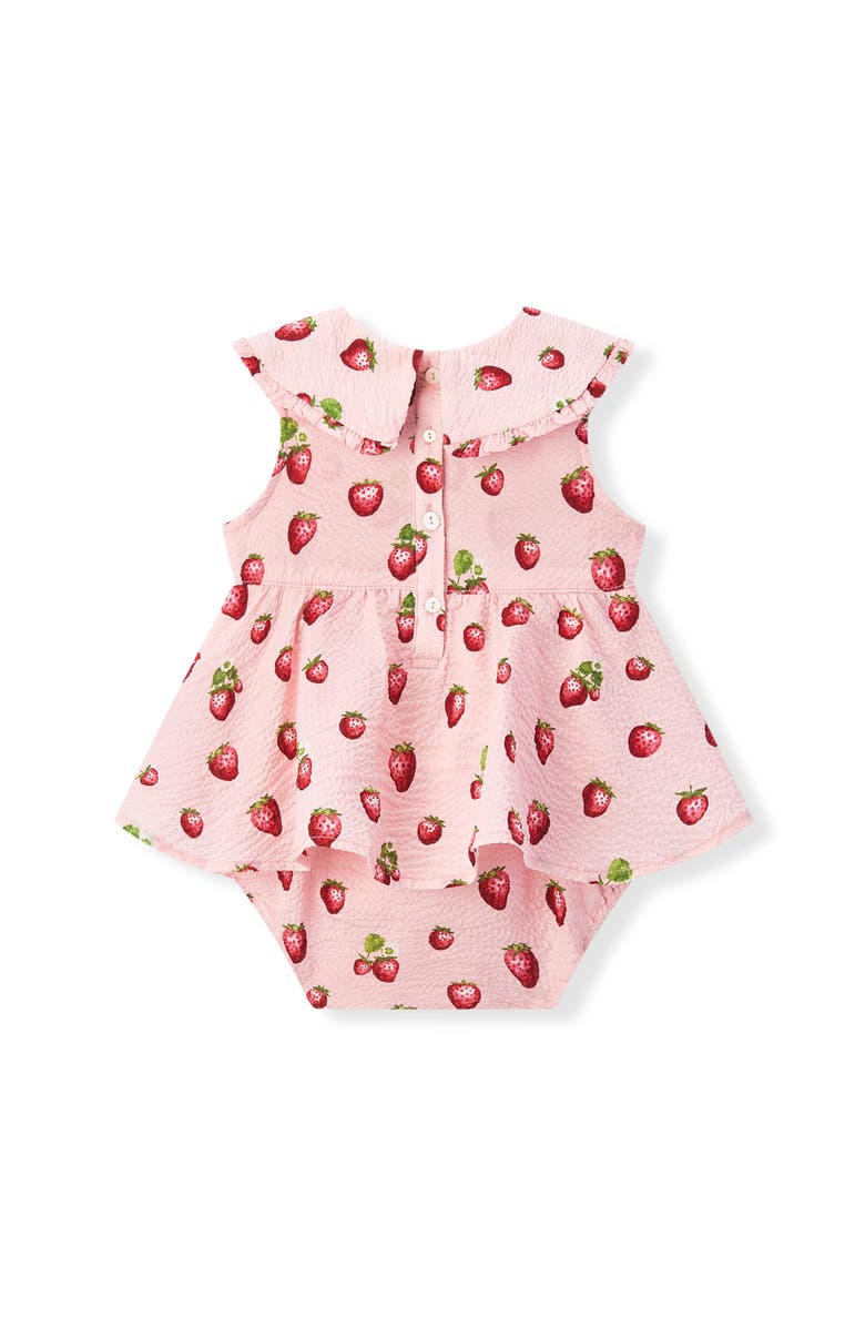 Milkbarn Ruffle Collar One Piece, Alternate, color, Strawberry