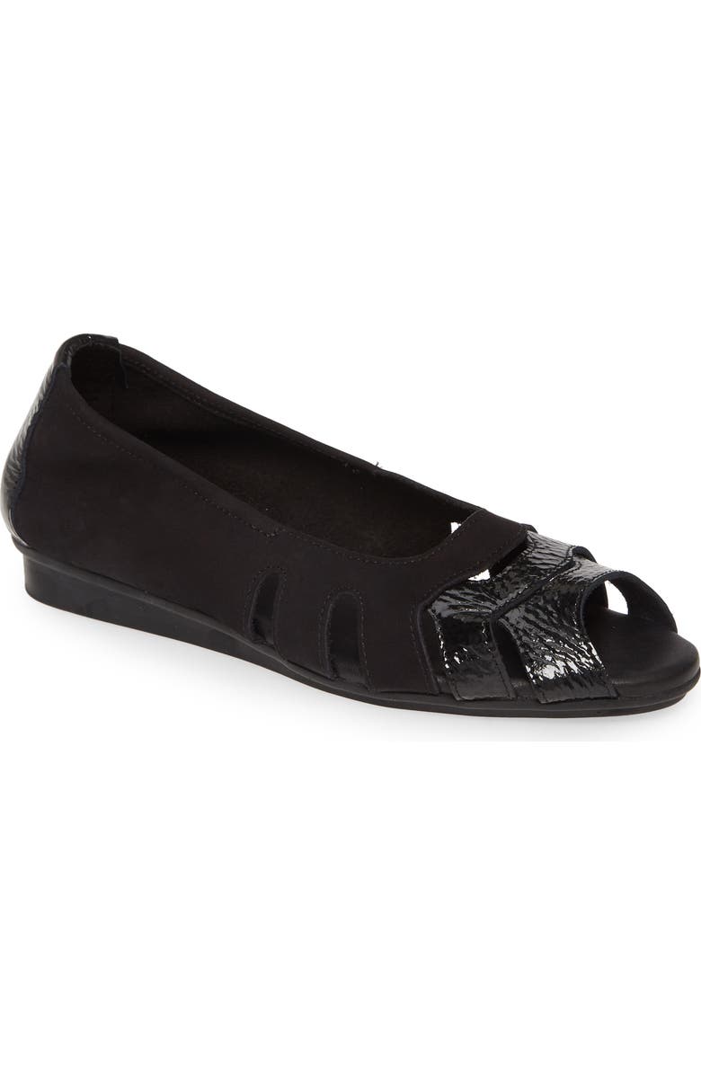 Arche Ninova Peep Toe Flat, Main, color,