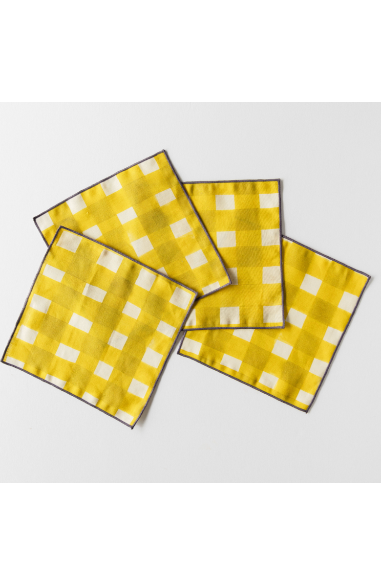 Goldie Home Yellow Cocktail Napkins, Main, color, Yellow